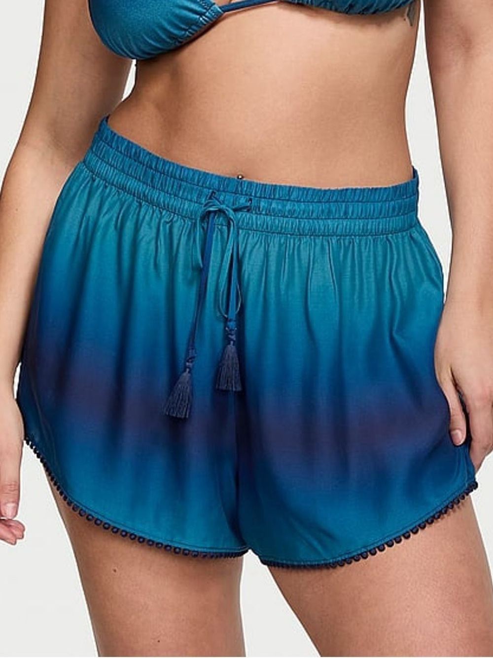 VICTORIA'S SECRET SWIM Cover-Up Shorts Blue ombre